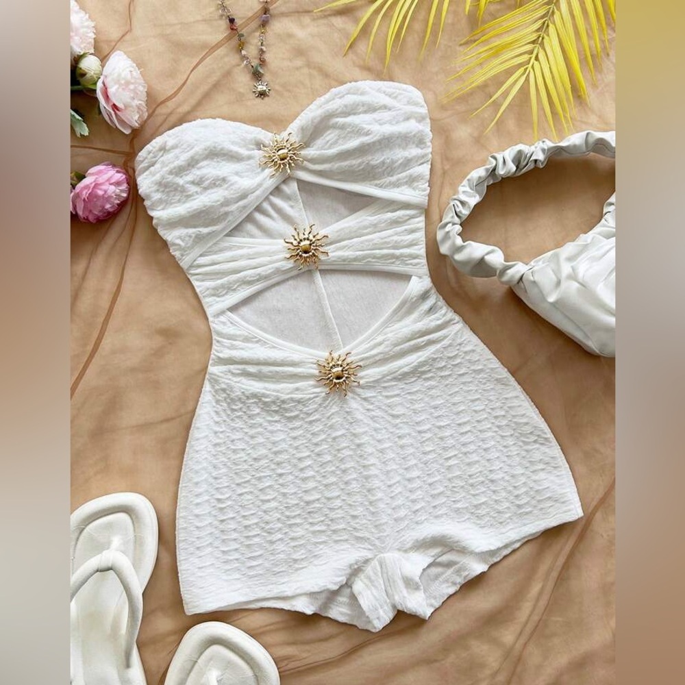 Elegant White Strapless Jumpsuit